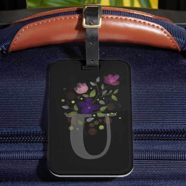 Initialbokstav U Plus Resedesign Bagage Tag Bagagebricka (Framsida Insitu 2)