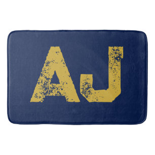 Initialbokstäver Monogram Guld & Blå Enkel Enkel Badrumsmatta