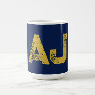 Initialbokstäver Monogram Guld & Blå Enkel Enkel Kaffemugg