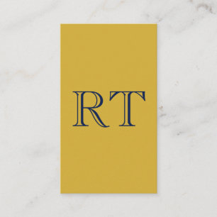 Initialbokstäver Monogram Guld & Blå Enkel Enkel Tilläggskort