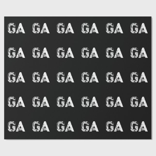 Initialbokstäver Monogram Svart Vitt Enkel Enkelt Presentpapper (Platt)