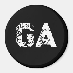 Initialbokstäver Monogram Svart Vitt Enkel Magnet