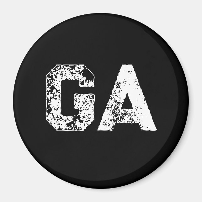 Initialbokstäver Monogram Svart Vitt Enkel Magnet (Framsidan)
