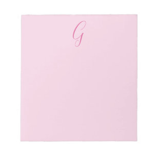 Initialbokstavsmonogram Ljust rosa enfaldig chic Anteckningsblock