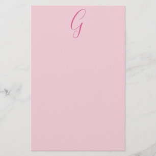 Initialbokstavsmonogram Ljust Rosa Enkel Chic Brevpapper