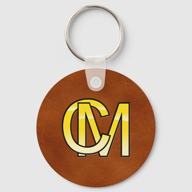 initialer C och M i guld Nyckelring (Framsida)