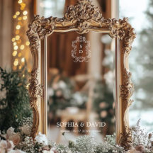 Initialer Decal i den moderna Bröllop Spegel Anpas