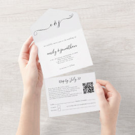 Initialer Elegant Skrift QR-kod Valfri Färg