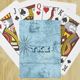 Initialer Faux Gamla världssjömän i Karta som spel Casinokort