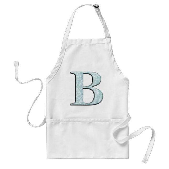 Initialer för blå Blommigt Skriv ut B monogram Förkläde (Framsidan)