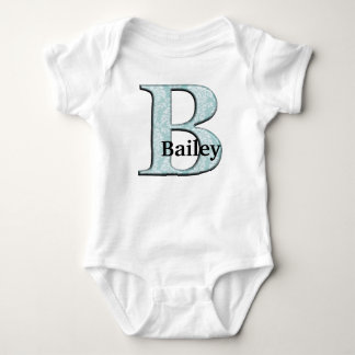 Initialer för blå Blommigt Skriv ut B monogram T Shirt