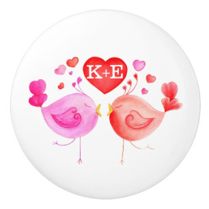 Initialer för konst för Whimiscal vattenfärglove Knopp