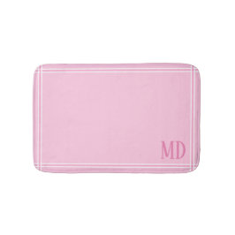 Initialer för ljus rosa och vit Anpassningsbar Badrumsmatta
