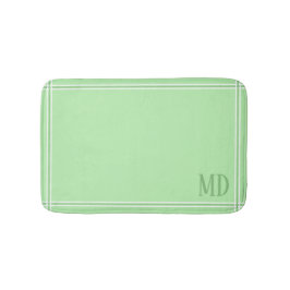 Initialer för ljust grönt och vit Anpassningsbar Badrumsmatta