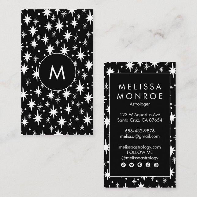 Initialer för Logotyp för minsta möjliga Elegant f Visitkort (Fram/baksida)