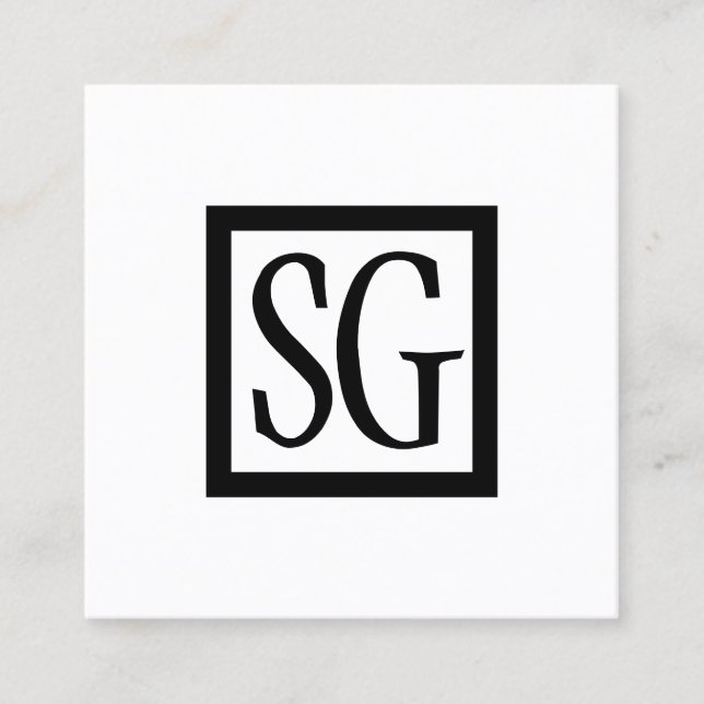 Initialer - fyrkant fyrkantigt visitkort (Framsida)