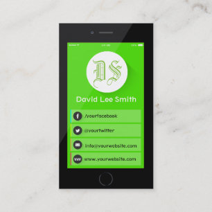 Initialer logotyp monogram smartphone-affärskort visitkort