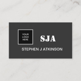 Initialer med modern Logotyp, svart minimalistisk  Visitkort