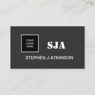 Initialer med modern Logotyp, svart minimalistisk Visitkort