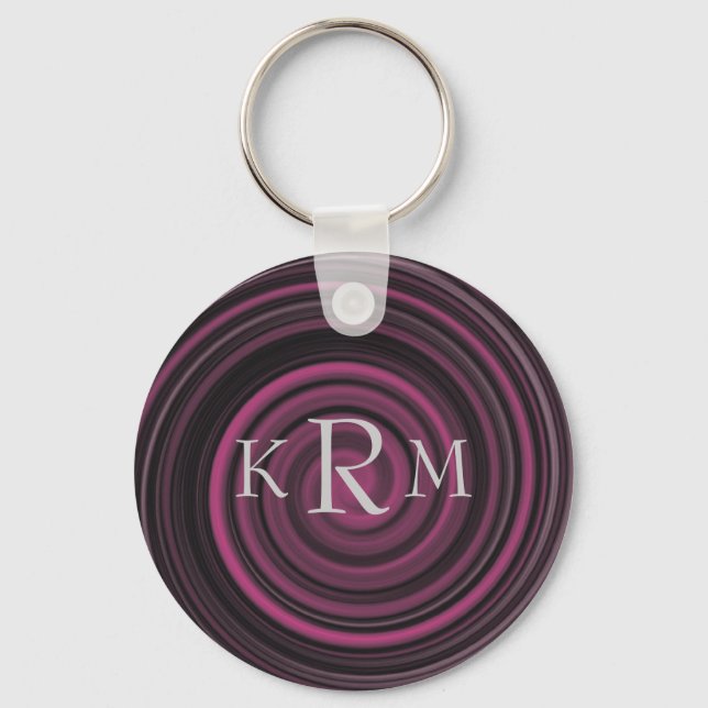 Initialer med monogram Körsbärssnurror Nyckelring (Framsida)