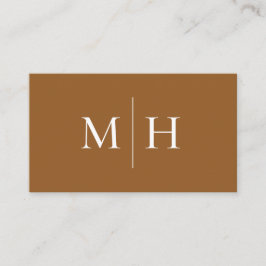 Initialer Monogram Brown med minimalistisk Modern  Visitkort