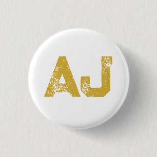 Initialer Monogram Guld Färg Enkel Enkelt Knapp