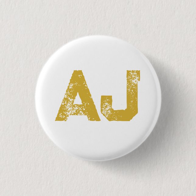 Initialer Monogram Guld Färg Enkel Enkelt Knapp (Framsida)