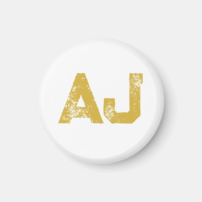 Initialer Monogram Guld Färg Enkel Enkelt Magnet (Framsidan)