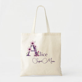 Initialer Monogram + Namn Super Mamma Tygkasse