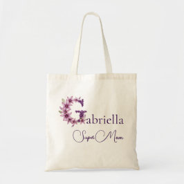 Initialer Monogram + Namn Super Mamma Tygkasse