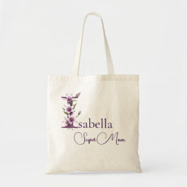 Initialer Monogram + Namn Super Mamma Tygkasse