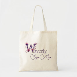 Initialer Monogram + Namn Super Mamma Tygkasse