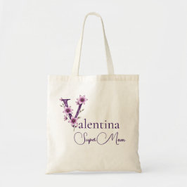 Initialer Monogram + Namn Super Mamma Tygkasse