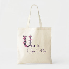 Initialer Monogram + Namn Super Mamma Tygkasse