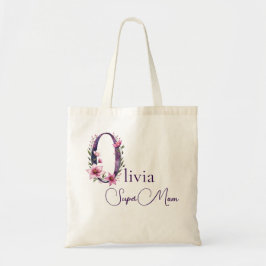 Initialer Monogram + Namn Super Mamma Tygkasse