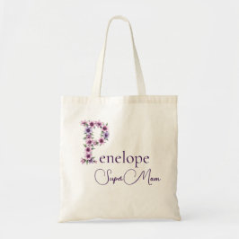 Initialer Monogram + Namn Super Mamma Tygkasse