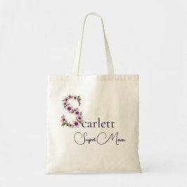 Initialer Monogram + Namn Super Mamma Tygkasse