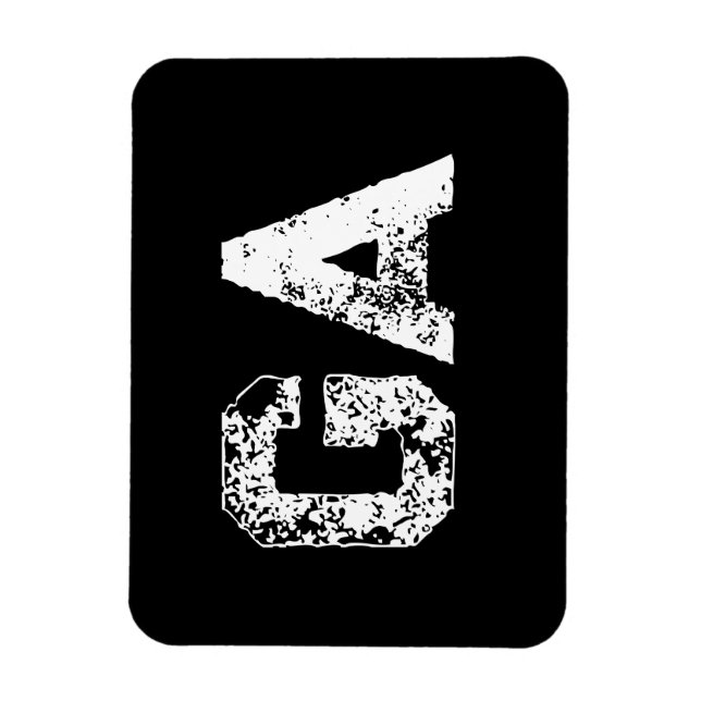 Initialer Monogram Svart Vitt Enkel Enkelt Magnet (Vertikal)