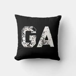 Initialer Monogram Svart Vitt Enkelt Kudde