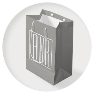 Initialer Monogram Vit på ljus Grått