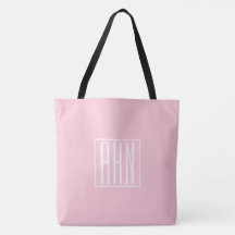 Initialer Monogram | Vit på Ljus rosa