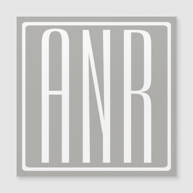 Initialer Monogram | Vit På Ljusgrå (Framsida)