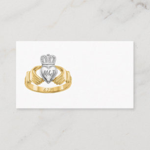 Initialer och datum för Claddagh Ring Bröllop-kont Placeringskort