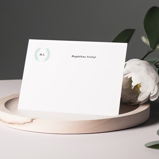 Initialer Personlig Anteckningsbevis för andedräkt Anteckningskort (Skapare uppladdad)