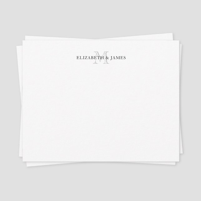 Initialer Personlig Monogrampar Anteckningskort (Vintage couple monogram note card)