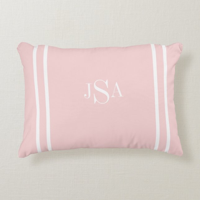 Initialer rosa-dekorfärg prydnadskudde (Framsidan)