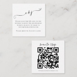 Initialer Script QR-kod Bröllop Black White-OSA E Tilläggskort