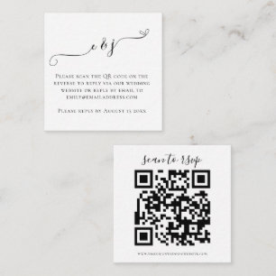 Initialer Script QR-kod Bröllop Black White-OSA E Tilläggskort