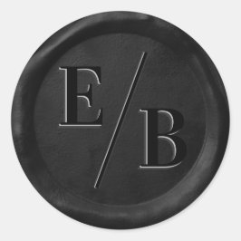 Initialer Svart Vaxsigill Kuvert Klistermärken