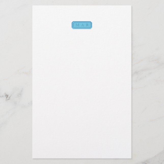 Initialförsedd ädelstensbrevpapper brevpapper (Framsida)